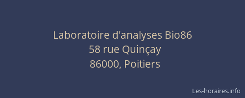 Laboratoire d'analyses Bio86