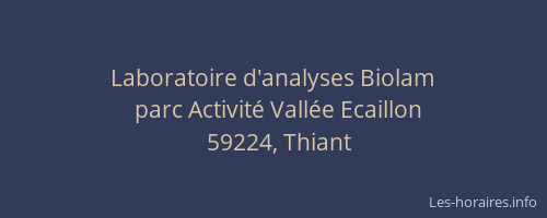 Laboratoire d'analyses Biolam