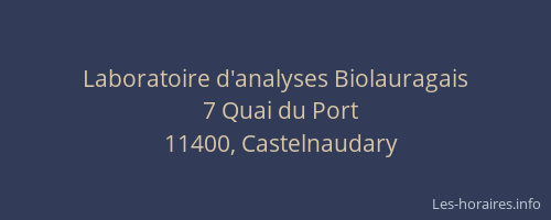 Laboratoire d'analyses Biolauragais