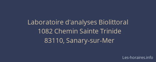 Laboratoire d'analyses Biolittoral