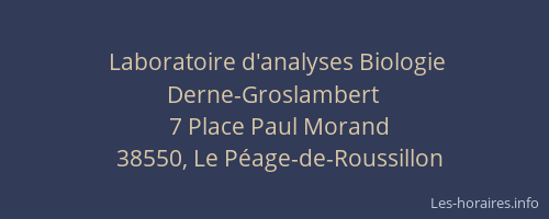Laboratoire d'analyses Biologie Derne-Groslambert