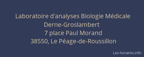 Laboratoire d'analyses Biologie M&eacute;dicale Derne-Groslambert