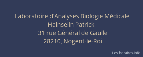 Laboratoire d'Analyses Biologie Médicale Hainselin Patrick
