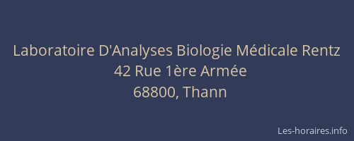 Laboratoire D'Analyses Biologie M&eacute;dicale Rentz