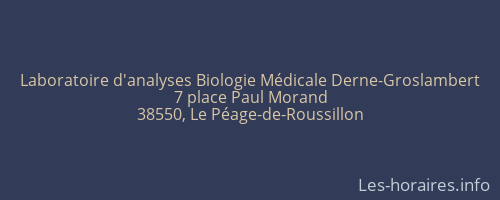 Laboratoire d'analyses Biologie Médicale Derne-Groslambert