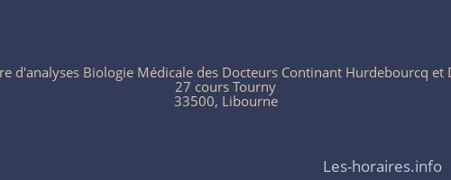 Laboratoire d'analyses Biologie Médicale des Docteurs Continant Hurdebourcq et Dromigny