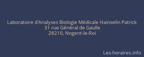 Laboratoire d'Analyses Biologie Médicale Hainselin Patrick