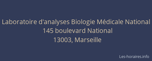 Laboratoire d'analyses Biologie Médicale National