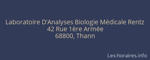 Laboratoire D'Analyses Biologie Médicale Rentz