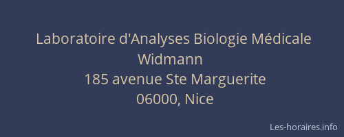 Laboratoire d'Analyses Biologie Médicale Widmann