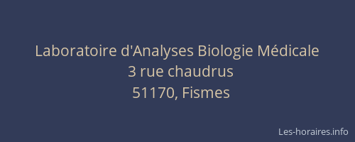 Laboratoire d'Analyses Biologie Médicale