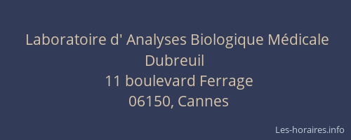 Laboratoire d' Analyses Biologique Médicale Dubreuil