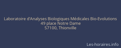Laboratoire d'Analyses Biologiques Médicales Bio-Evolutions