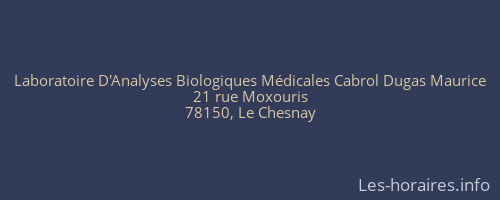 Laboratoire D'Analyses Biologiques Médicales Cabrol Dugas Maurice