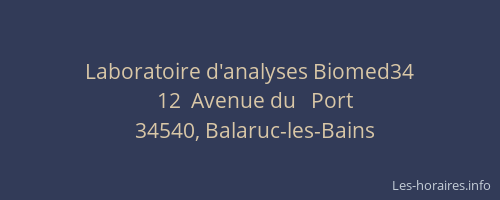 Laboratoire d'analyses Biomed34