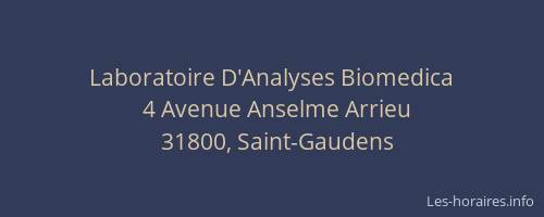 Laboratoire D'Analyses Biomedica