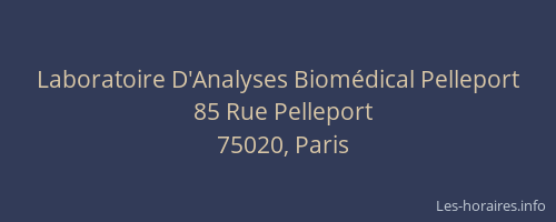 Laboratoire D'Analyses Biomédical Pelleport