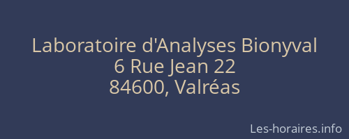 Laboratoire d'Analyses Bionyval