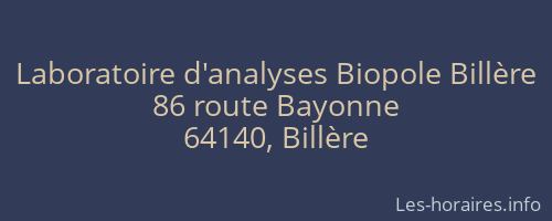 Laboratoire d'analyses Biopole Billère
