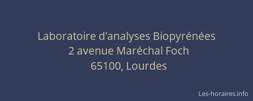 Laboratoire d'analyses Biopyr&eacute;n&eacute;es