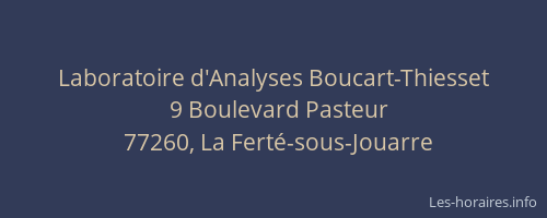Laboratoire d'Analyses Boucart-Thiesset