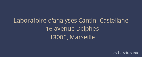 Laboratoire d'analyses Cantini-Castellane