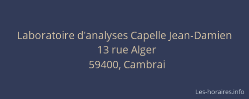 Laboratoire d'analyses Capelle Jean-Damien