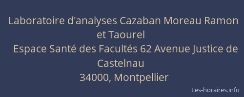Laboratoire d'analyses Cazaban Moreau Ramon et Taourel