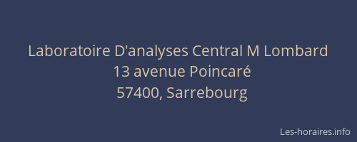 Laboratoire D'analyses Central M Lombard