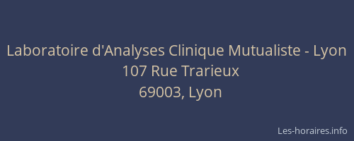Laboratoire d'Analyses Clinique Mutualiste - Lyon