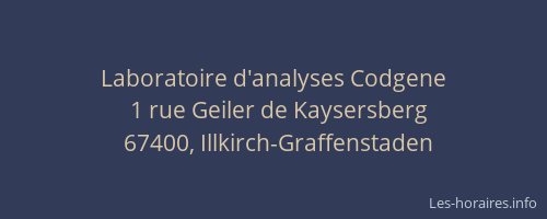 Laboratoire d'analyses Codgene