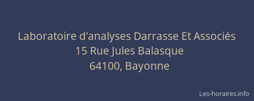 Laboratoire d'analyses Darrasse Et Associ&eacute;s