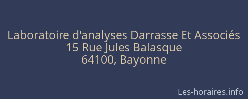 Laboratoire d'analyses Darrasse Et Associés
