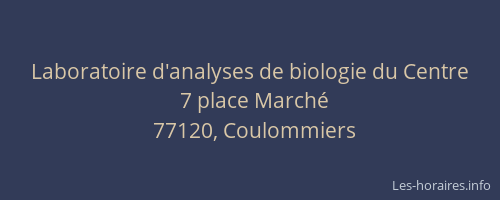 Laboratoire d'analyses de biologie du Centre
