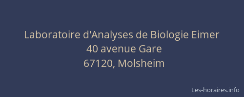 Laboratoire d'Analyses de Biologie Eimer