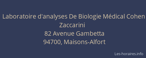 Laboratoire d'analyses De Biologie Médical Cohen Zaccarini