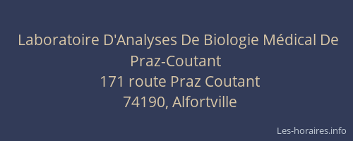 Laboratoire D'Analyses De Biologie Médical De Praz-Coutant