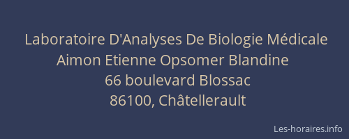 Laboratoire D'Analyses De Biologie Médicale Aimon Etienne Opsomer Blandine