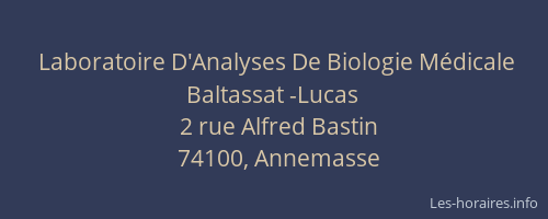 Laboratoire D'Analyses De Biologie Médicale Baltassat -Lucas