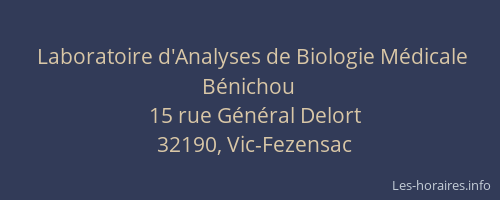 Laboratoire d'Analyses de Biologie M&eacute;dicale B&eacute;nichou