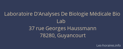 Laboratoire D'Analyses De Biologie Médicale Bio Lab