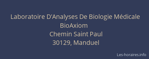 Laboratoire D'Analyses De Biologie M&eacute;dicale BioAxiom