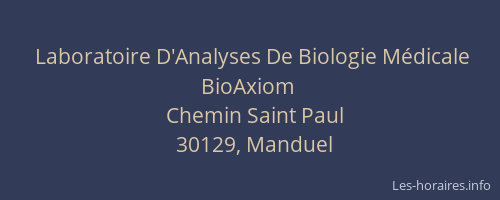 Laboratoire D'Analyses De Biologie Médicale BioAxiom