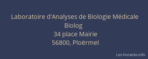 Laboratoire d'Analyses de Biologie Médicale Biolog