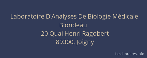 Laboratoire D'Analyses De Biologie Médicale Blondeau