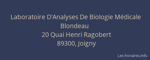 Laboratoire D'Analyses De Biologie M&eacute;dicale Blondeau