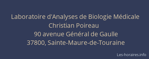 Laboratoire d'Analyses de Biologie Médicale Christian Poireau