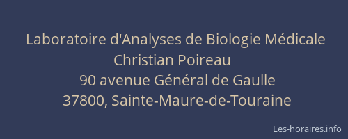 Laboratoire d'Analyses de Biologie M&eacute;dicale Christian Poireau