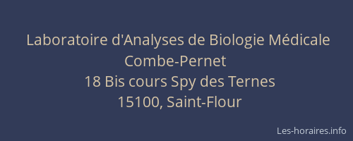 Laboratoire d'Analyses de Biologie M&eacute;dicale Combe-Pernet