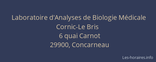 Laboratoire d'Analyses de Biologie Médicale Cornic-Le Bris